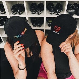 CycleBar Black Pride Cap with Rainbow Lettering